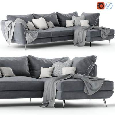 现代布艺多人沙发-27